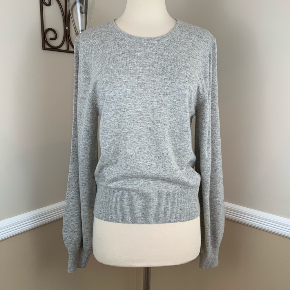 Elizabeth and James Wool Cashmere Blend Bretta Sweater Pullover Gray L Large